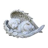 Marcador De Sepultura Memorial Para Animais De Estimação Resina Asa De Anjo Comemora Estátua De Tributo Resistente Estatueta Animal Para Jardim Cachorro Anjo