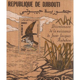  Mcn Djibouti 1985 aves De Rapina Bloco Madeira Mint 1