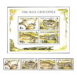  Mcn Gâmbia 1984 Crocodilos Série Wwf Nova Mint