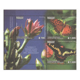  Mcn Paraguai 2017 Flora Borboletas Bloco Mint