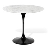 Mesa Saarinen Redonda Carrara 124cm - Base Preta