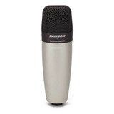 Microfone Condensador Samson C01 Xlr Home Studio Cor Prata