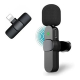 Microfone De Lapela Sem Fio Para Celular iPhone E Android Cor Preto
