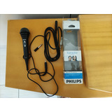 Microfone Philips C/ Cabo E Pinos P10 E P2 Md110 Mostruàrio