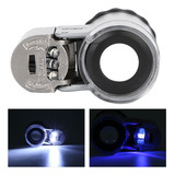  Mini Lupa De Microscópio Portátil 50x Com Moeda Led
