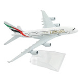 Miniatura Avião Emirates Airline Airbus A380 Metal 20cm