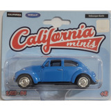 Miniatura Fusca Azul - Welly Califórnia Minis 1/64 - Diecast
