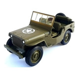 Miniatura Jeep Willys 1941 Verde Militar - Escala 1/32 11 Cm