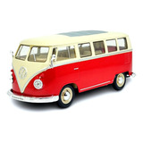 Miniatura Volkswagen Kombi T1 Bus 1963 Vermelho Welly 1/24