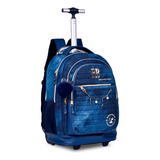 Mochila De Rodinha 2 Em 1 Jeans Rebecca Bonbon - 24060