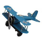 Modelo De Avião Vintage Biplano, Ornamento De Azul