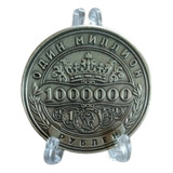 Moeda 40mm Comemorativa Milhões Rublo Russo Para Coleção