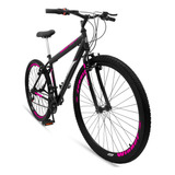 Mountain Bike Ello Bike Velox Aro 26 21v Freios V-brakes Câmbios Ltx Cor Preto/rosa Com Descanso Lateral