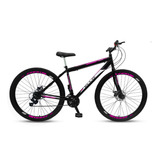 Mountain Bike Ello Bike Velox Aro 29 21v Freios De Disco Mecânico Câmbios Ltx Cor Preto/rosa