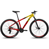 Mountain Bike Gts Feel Full Aro 29 15 24v Freios De Disco Mecânico Cor Amarelo/vermelho