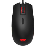 Mouse Gamer Aoc Gm500 Sensor 3325 5.000 Dpi Switch Omrom Rgb Cor Preto