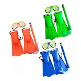 Oculos Mergulho Infantil + Snorkel + Nadadeira Pe De Pato
