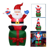  Papai Noel Inflável Gigante Sentado Em Caixa De Presente