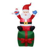  Papai Noel Inflável Sentado Na Caixa De Presente Para