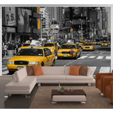 Papel De Parede 3d Cidade New York Yellow Taxi 10m² Ncd94