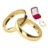 Par Alianças De Moedas Antiga 4mm Casamento + Anel