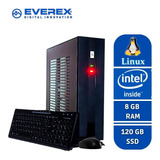 Pc Everex Slim Intel Dual Core 8gb Ram 120gb Ssd + Kit