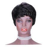 Peruca De Cabelo Humano Natural Peruca Curta Pixie Cor