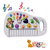 Piano Infantil Teclado Musical Educativo Bebe Criança Bichos Cor Colorido