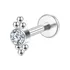 Piercing Labret Aço Cirúrgico Pvd Indiano Bolinha Zircônia