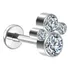 Piercing Orelha Labret Push Pin Titânio Indiano Zircônias