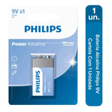Pilha 9v Bateria Alcalina 9 Volts Philips Comum Retangular