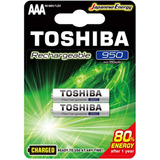 Pilha Recarregável Aaa 1,2v 950mah Tnh3gae Toshiba Com 2 Un