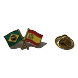 Pin Da Bandeira Do Brasil X Espanha