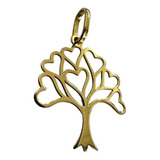 Pingente Árvore Da Vida Coração Ouro 18k 750 15 Mm Cor Dourado