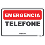 Placa De Sinalização | Emergência Telefone | 30x20