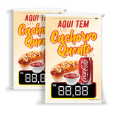  placa Faixa Banner Cachorro Quente Hot Dog Decoração