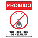 Placa Proibido Celular Telefone
