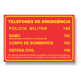 Placa Telefones De Emergencia