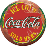 Placas Decorativas Vintage Coca Cola Ice Cold Enferrujada