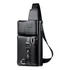 Pochete Bolsa Masculina Crossbody Couro Preto Transversal R7 Desenho Do Tecido Liso