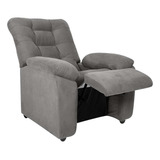 Poltrona Reclinável Mx-61 Ônix Suede Cinza