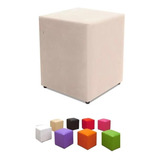Puff Banqueta Cubo Couro