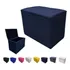 Puff Pufe Bau Decorativo Organizador Calçadeira Retangular Cor Azul Suede