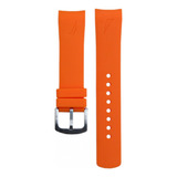 Pulseira Nautica Laranja 22mm N18639g Completa Com Fivela