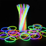  pulseira Neon 100 Unidades Tubo Balada Adereços Festa Aniversário Fluorescente