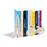 pvris -pvris Suporte Aparador De Livro Dvd Cds Paris Torre Eiffel Cor Bege