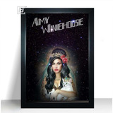 Quadro De Parede Amy Winehouse Moldura A4 32cm