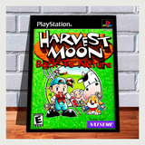 Quadro Decorativo Capa A4 Gamer Harvest Moon Playstation 1