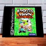 Quadro Decorativo Gamer Capa A3 Harvest Moon Playstation 1