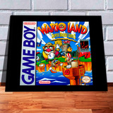 Quadro Decorativo Gamer Capa Super Mario Land 3 A4 Game Boy